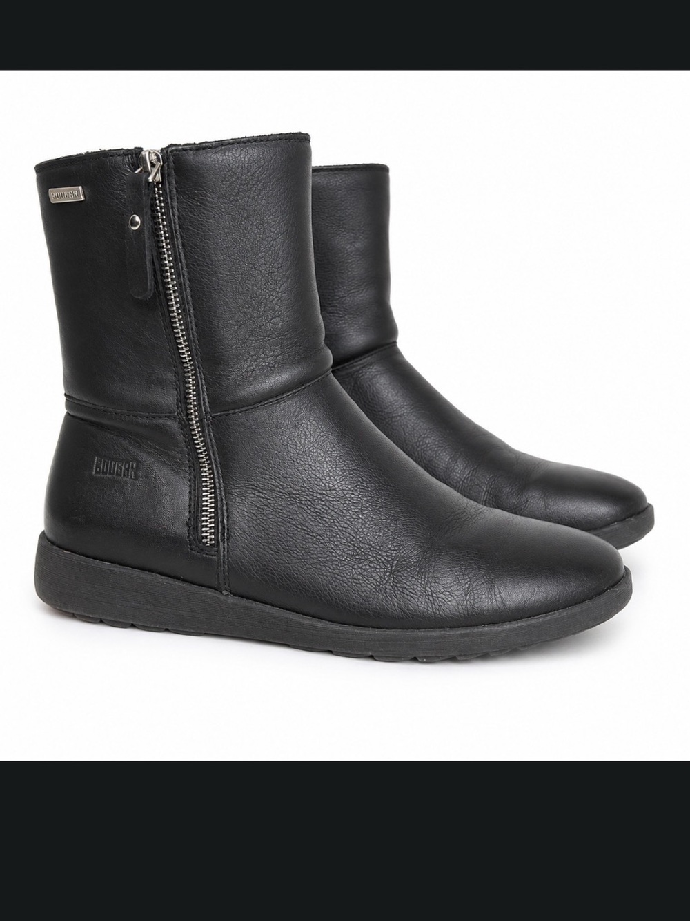 Cougar Vito Waterproof Leather Winter Boots Black Side Zip Women’s 10W